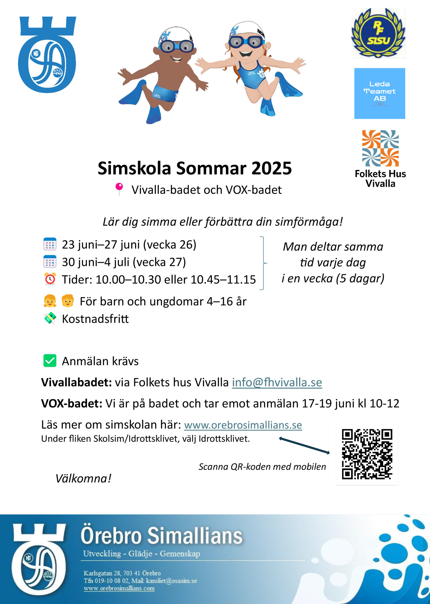 Info om årets simmskola
