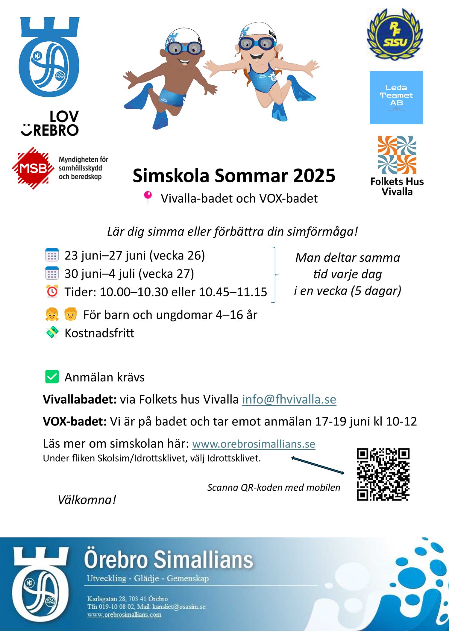 Info om årets simmskola